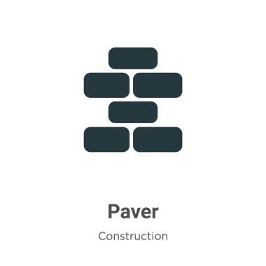 Beyaz arkaplanda Paver vektör simgesi. Mobil konsept ve web uygulamaları tasarımı için modern inşaat koleksiyonundan düz vektör paver simgesi işareti.
