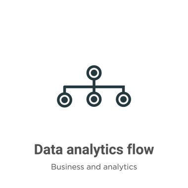 Data analytics flow vector icon on white background. Flat vector data analytics flow icon symbol sign from modern business and analytics collection for mobile concept and web apps design.