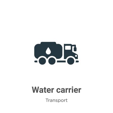 Beyaz arka planda su taşıyıcı kabartma ikon vektörü. Mobil konsept ve web uygulamaları tasarımı için modern ulaşım koleksiyonundan düz vektör su taşıyıcı simgesi simgesi işareti.