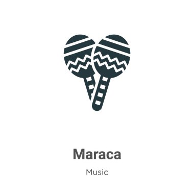 Beyaz arkaplanda Maraca vektör simgesi. Mobil konsept ve web uygulamaları tasarımı için modern müzik koleksiyonundan düz vektör maraca simgesi işareti.