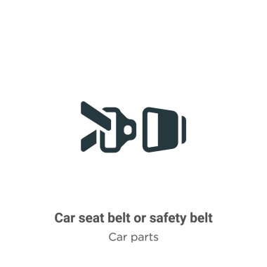 Araba emniyet kemeri ya da beyaz arka planda emniyet kemeri vektör simgesi. Mobil konsept ve web uygulamaları tasarımı için modern araba parçaları koleksiyonundan yassı vektör emniyet kemeri simgesi işareti.