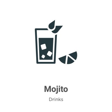 Mojito vector icon on white background. Flat vector mojito icon symbol sign from modern drinks collection for mobile concept and web apps design.
