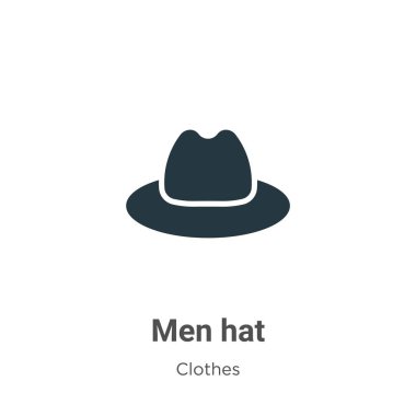 Beyaz arka planda erkek şapka vektör simgesi. Mobil konsept ve web uygulamaları tasarımı için modern kıyafet koleksiyonundan düz vektör erkekler şapka simgesi işareti.