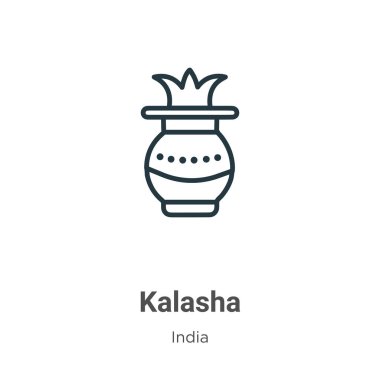 Kalasha outline vector icon. Thin line black kalasha icon, flat vector simple element illustration from editable india concept isolated on white background
