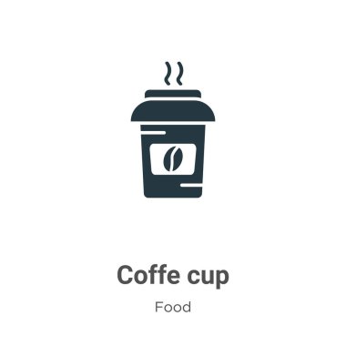 Beyaz arkaplanda kahve fincanı vektör simgesi. Mobil konsept ve web uygulamaları tasarımı için modern gıda koleksiyonundan düz vektör kahve fincanı simgesi işareti.