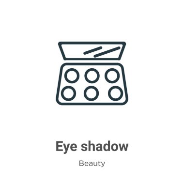 Göz gölgesi vektör simgesi. İnce çizgi siyah göz farı ikonu, düz vektör basit element illüstrasyonu, düzenlenebilir güzellik kavramından beyaz arkaplanda izole edilmiş.
