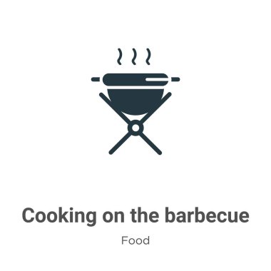 Cooking on the barbecue vector icon on white background. Flat vector cooking on the barbecue icon symbol sign from modern food collection for mobile concept and web apps design.