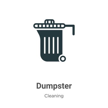 Dumpster vector icon on white background. Flat vector dumpster icon symbol sign from modern cleaning collection for mobile concept and web apps design.