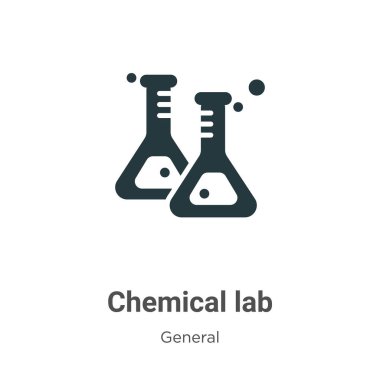 Beyaz arka planda kimyasal laboratuvar sembolü vektörü. Mobil konsept ve web uygulamaları tasarımı için modern genel koleksiyondan düz vektör kimyasal laboratuvar simgesi işareti.