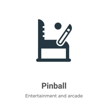 Beyaz arkaplanda pinball vektör simgesi. Mobil konsept ve web uygulamaları tasarımı için modern eğlence ve oyun salonu koleksiyonundan düz vektör pinball simgesi işareti.