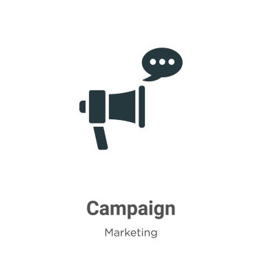 Beyaz arka planda kampanya sembolü vektörü. Mobil konsept ve web uygulamaları tasarımı için modern pazarlama koleksiyonundan düz vektör kampanya simgesi işareti.