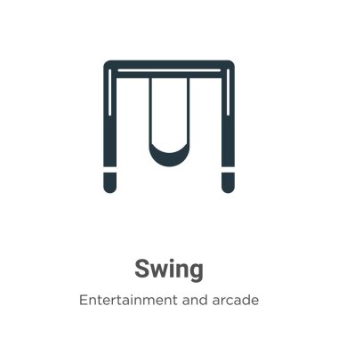 Beyaz arkaplanda vektör simgesi salla. Mobil konsept ve web uygulamaları tasarımı için modern eğlence ve atari koleksiyonundan düz vektör salıncak simgesi işareti.