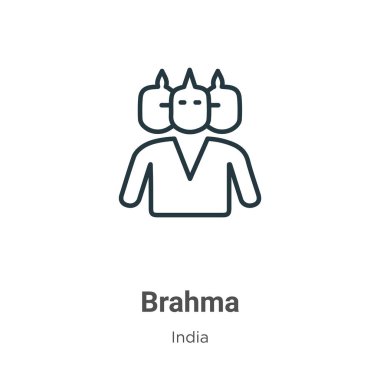 Brahma outline vector icon. Thin line black brahma icon, flat vector simple element illustration from editable india concept isolated on white background