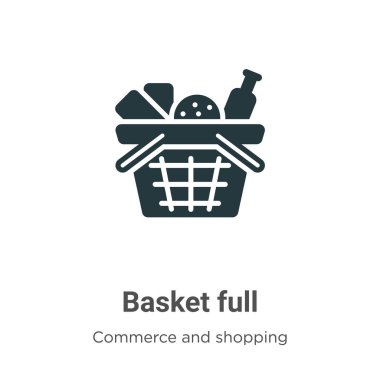 Sepet tam vektör simgesi beyaz arkaplanda. Mobil konsept ve web uygulamaları tasarımı için modern ticaret ve alışveriş koleksiyonundan düz vektör septi tam simge işareti.