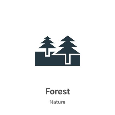 Beyaz arkaplanda orman vektör simgesi. Mobil konsept ve web uygulamaları tasarımı için modern doğa koleksiyonundan düz vektör orman simgesi işareti.