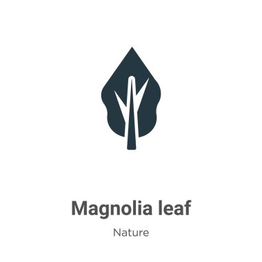 Beyaz arkaplanda manolya yaprağı vektör simgesi. Mobil konsept ve web uygulamaları tasarımı için modern doğa koleksiyonundan düz vektör manolya yaprağı sembolü işareti.
