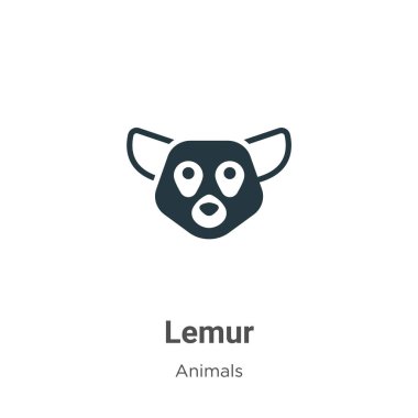 Beyaz arkaplanda Lemur vektör simgesi. Mobil konsept ve web uygulamaları tasarımı için modern hayvan koleksiyonundan düz vektör lemur simgesi işareti.
