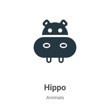 Beyaz arkaplanda hipopotam vektör simgesi. Mobil konsept ve web uygulamaları tasarımı için modern hayvan koleksiyonundan düz vektör hipopotam simgesi işareti.