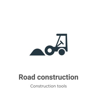 Beyaz arka planda yol yapım vektör simgesi. Mobil konsept ve web uygulamaları tasarımı için modern inşaat koleksiyonundan düz vektör yol inşa simgesi işareti.
