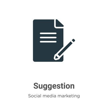 Beyaz arkaplanda simge vektörü öner. Mobil konsept ve web uygulamaları tasarımı için modern sosyal medya koleksiyonundan düz vektör öneri simgesi işareti.