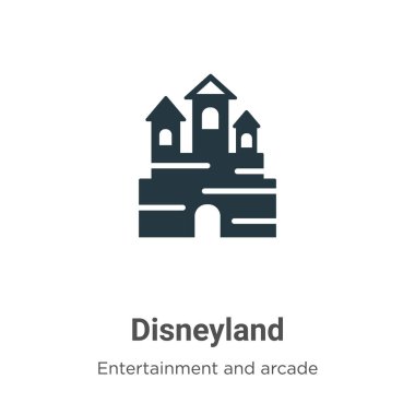Beyaz arka planda Disneyland vektör simgesi. Mobil konsept ve web uygulamaları tasarımı için modern eğlence ve oyun salonu koleksiyonundan düz vektör Disneyland simgesi işareti.