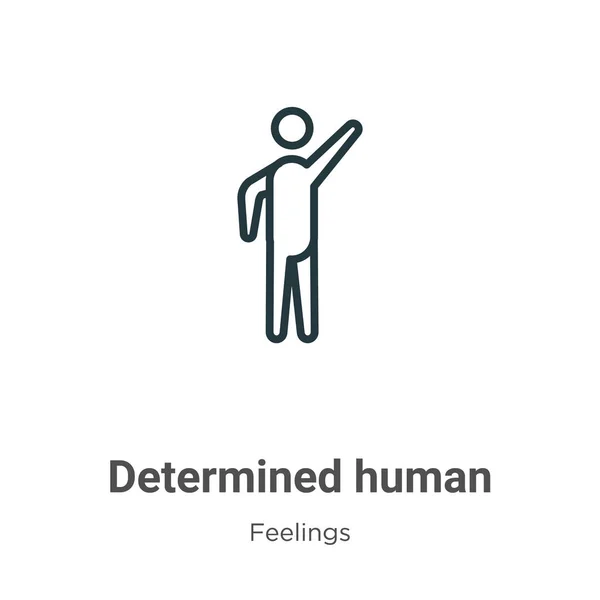 Determined Human Outline Vector Icon Thin Line Black Determined Human - Stok Vektor