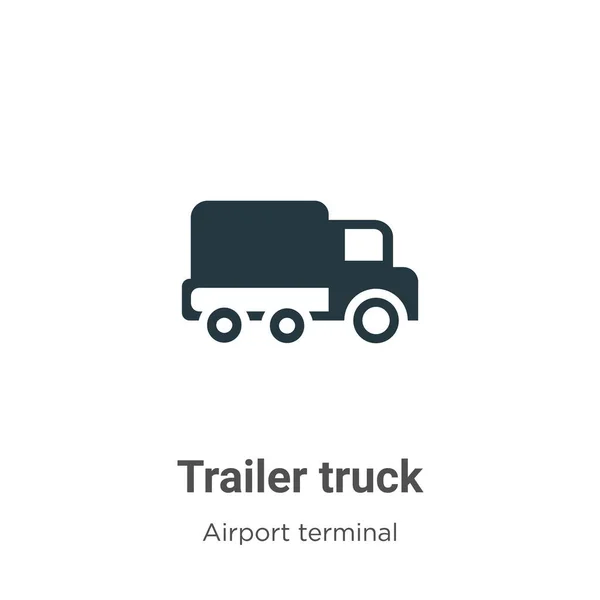 Trailer camion vettore icona su sfondo bianco. Flat vettoriale rimorchio camion icona segno dalla moderna collezione di terminal aeroportuali per il concetto di mobile e web apps design. — Vettoriale Stock