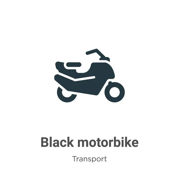 Vecteur Icône Glyphe Moto Noire Sur Fond Blanc Vecteur Plat — Image vectorielle