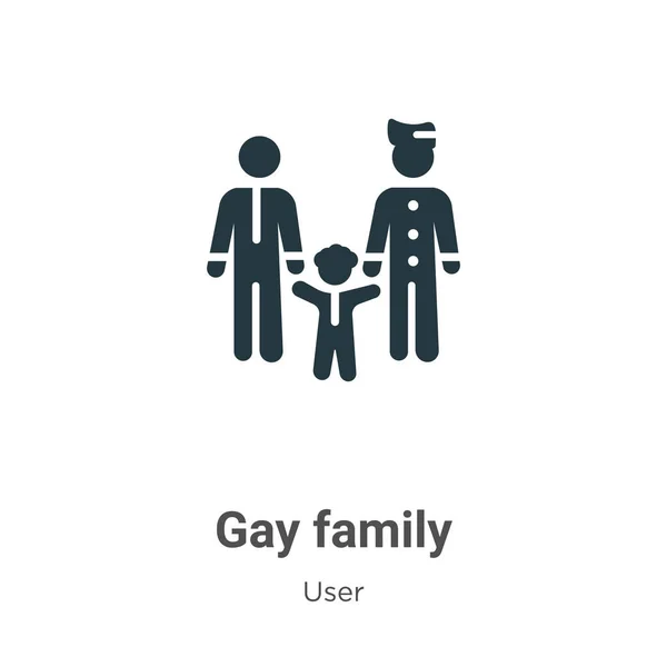 Gay Familia Glifo Icono Vector Sobre Fondo Blanco Vector Plano — Archivo Imágenes Vectoriales