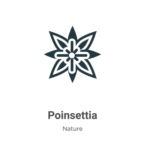 Poinsettia Vector Icon White Background Flat Vector Poinsettia Icon Symbol — Stock vektor