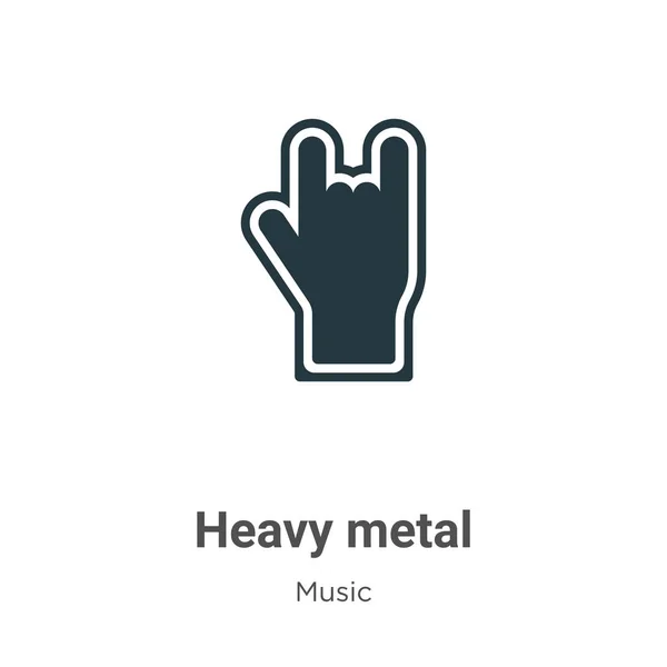Ícone vetorial de metal pesado em fundo branco. Sinal de ícone de metal pesado vetorial plano da coleção de música moderna para design de conceito móvel e aplicações web. —  Vetores de Stock