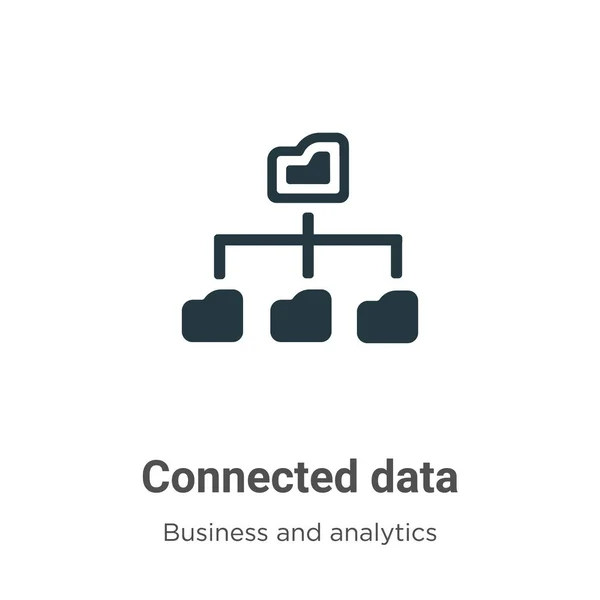Verbundene Datenvektorsymbol Auf Weißem Hintergrund Flat Vector Connected Data Icon — Stockvektor