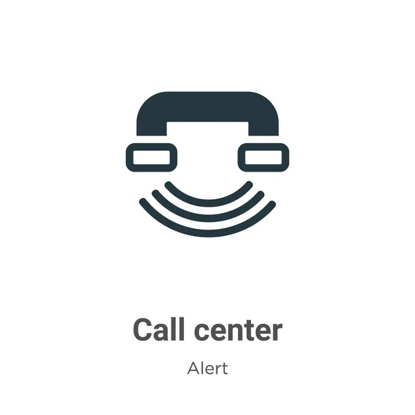 Call Center Icona Vettoriale Sfondo Bianco Flat Vector Call Center — Vettoriale Stock