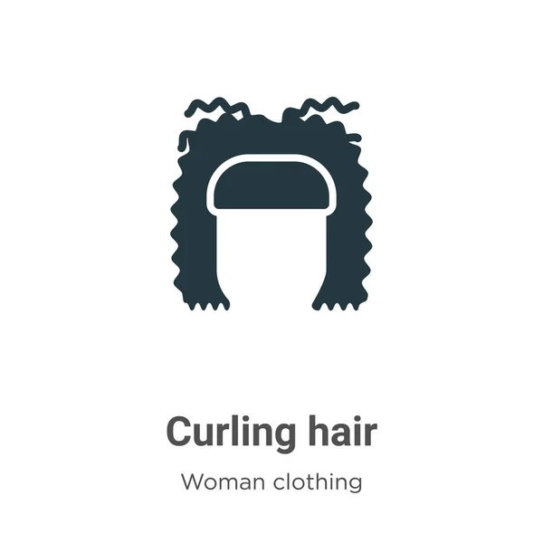 Lockenpracht Vektor Symbol Auf Weißem Hintergrund Flache Vektor Curling Haar — Stockvektor