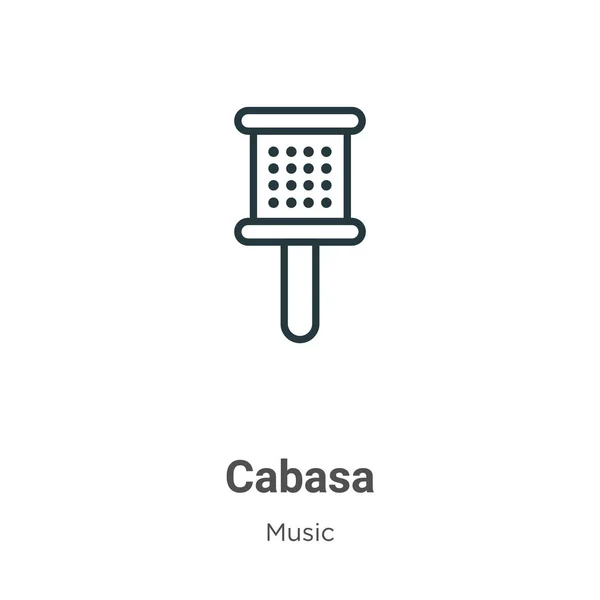 Cabasaアウトラインベクトルアイコン 細い線黒のカバサのアイコン 白の背景に隔離された編集可能な音楽コンセプトからフラットベクトルシンプルな要素イラスト — ストックベクタ