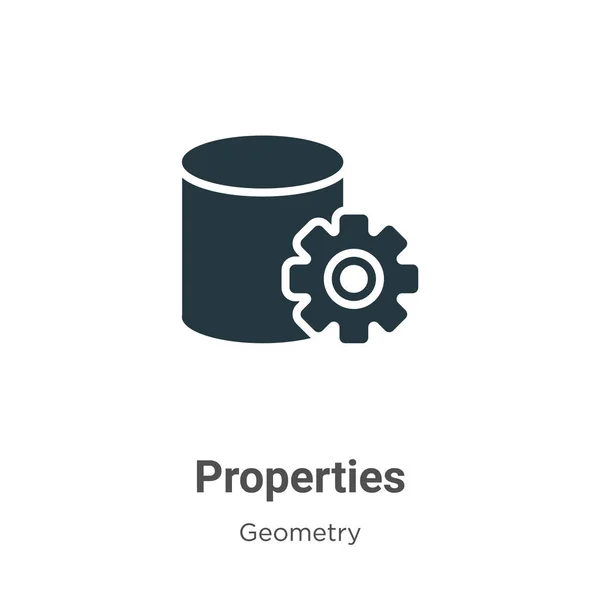 Eigenschaften Glyphensymbol Vektor Auf Weißem Hintergrund Flache Vektoreigenschaften Symbol Zeichen — Stockvektor