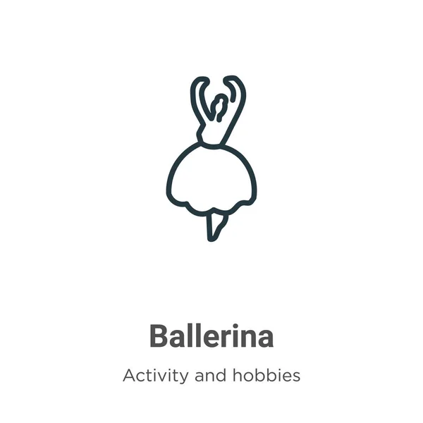 Ballerina Contornee Icono Vectorial Icono Ballerina Negra Línea Thin Ilustración — Vector de stock