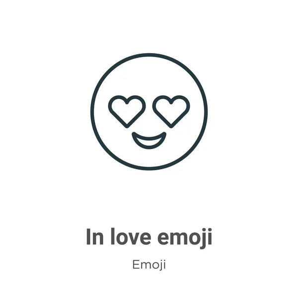 愛絵文字アウトラインベクトルアイコンで 愛の中の細い線黒 Emojidex 絵文字デックス 白を基調とした編集可能な絵文字コンセプトからのフラットベクトルシンプルな要素イラスト — ストックベクタ