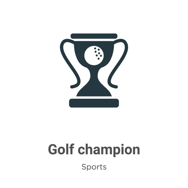 Golf Champion Glyph Icon Vector White Background Flat Vector Golf — Stock Vector