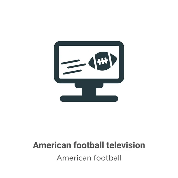 Americký Fotbalový Televizní Vektor Ikona Bílém Pozadí Plochý Vektorový Americký — Stockový vektor