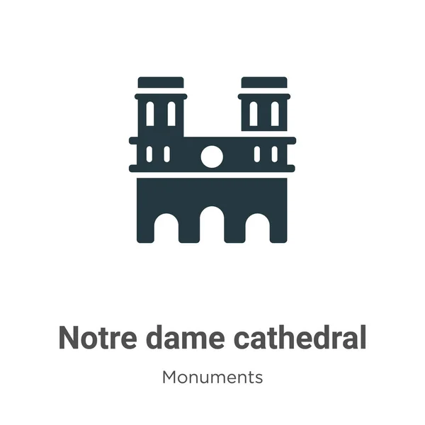 Notre Κυρία Καθεδρικό Γλυπτό Διάνυσμα Εικονίδιο Λευκό Φόντο Επίπεδη Vector — Διανυσματικό Αρχείο