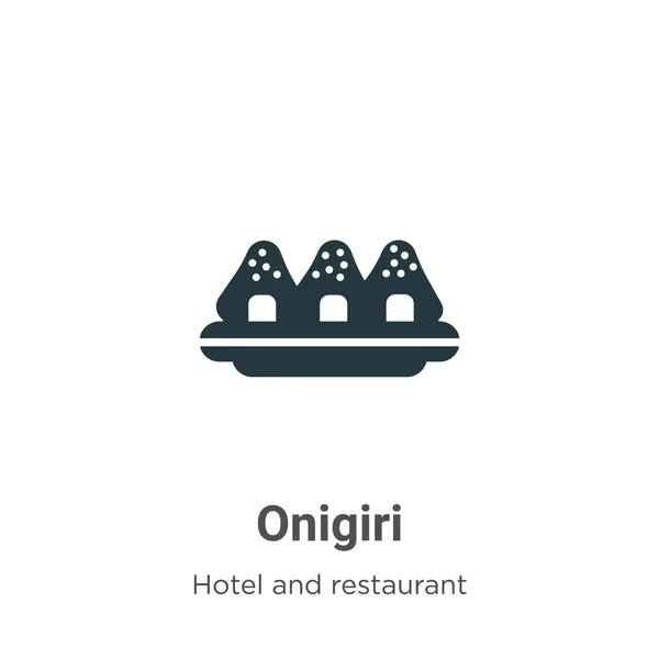 Onigiri Vector Icoon Witte Achtergrond Flat Vector Onigiri Pictogram Symbool — Stockvector