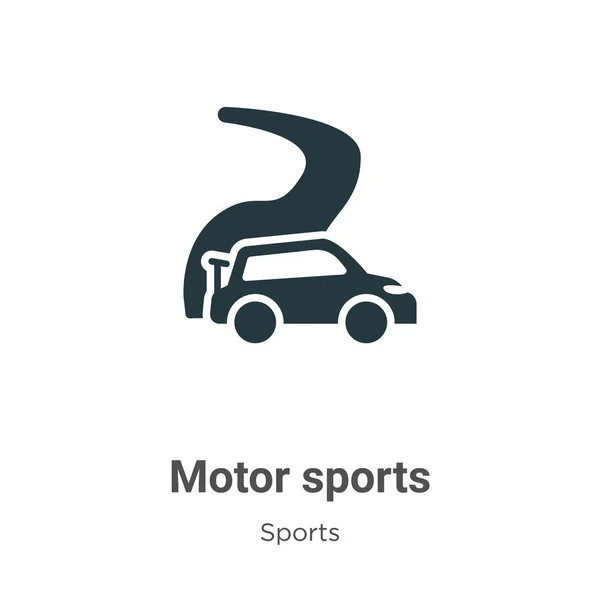 Motor Sport Glyf Ikon Vektor Vit Bakgrund Platt Vektor Motor — Stock vektor
