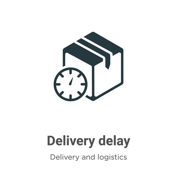 Delivery Delay Vector Icon White Background Flat Vector Delivery Delay — Stock Vector