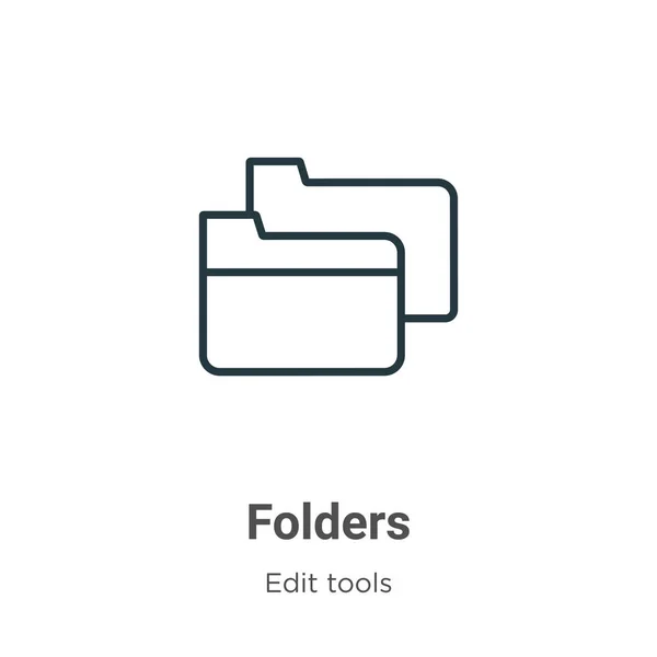 Ordner Umreißen Vektor Symbol Dünne Linie Schwarzes Ordnersymbol Flacher Vektor — Stockvektor