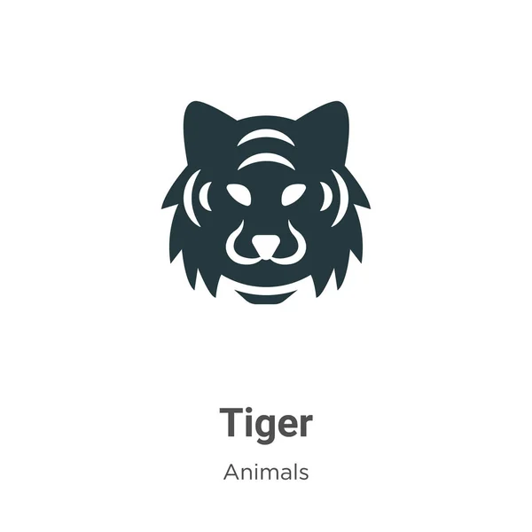 Tigervektorsymbol auf weißem Hintergrund. Flache Vektor Tiger Symbol Symbol Zeichen aus modernen Tieren Sammlung für mobiles Konzept und Web-Apps-Design. — Stockvektor