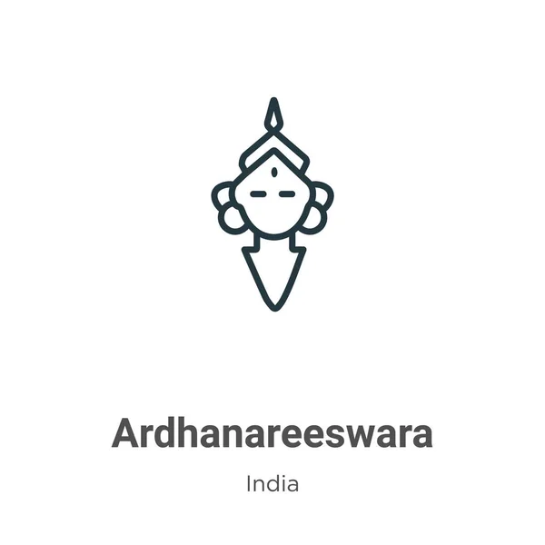 Ardhanareeswara Contorno Icono Vector Thin Line Black Ardhanareeswara Icon Flat — Vector de stock