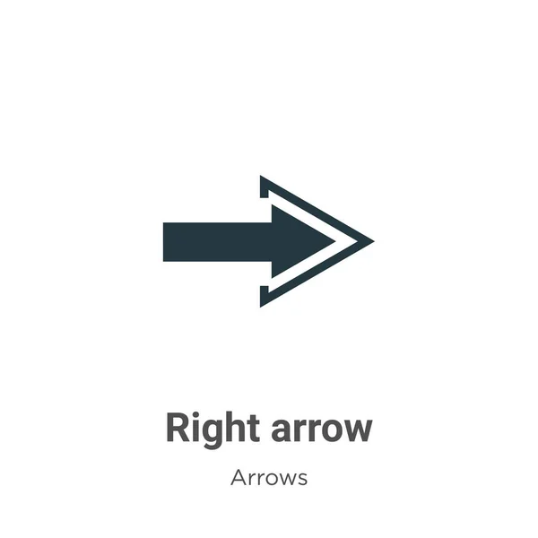 Rechter Pijl Vector Pictogram Witte Achtergrond Vlakke Vector Rechter Pijl — Stockvector