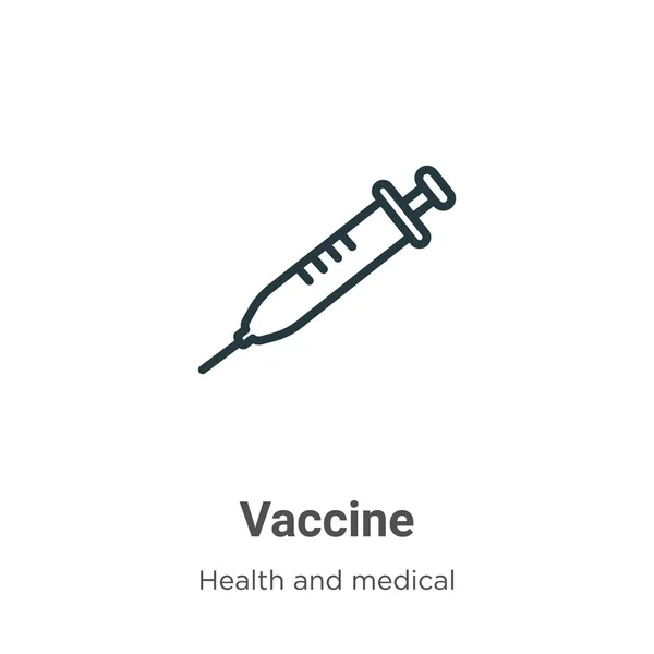 Impfstoff Vektor Symbol Dünne Linie Schwarzer Impfstoff Symbol Flacher Vektor — Stockvektor