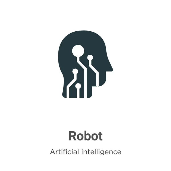 Icono vectorial de Robot en fondo blanco. Signo de icono de robot vectorial plano de la colección de inteligencia artificial moderna para el concepto móvil y el diseño de aplicaciones web.. — Vector de stock